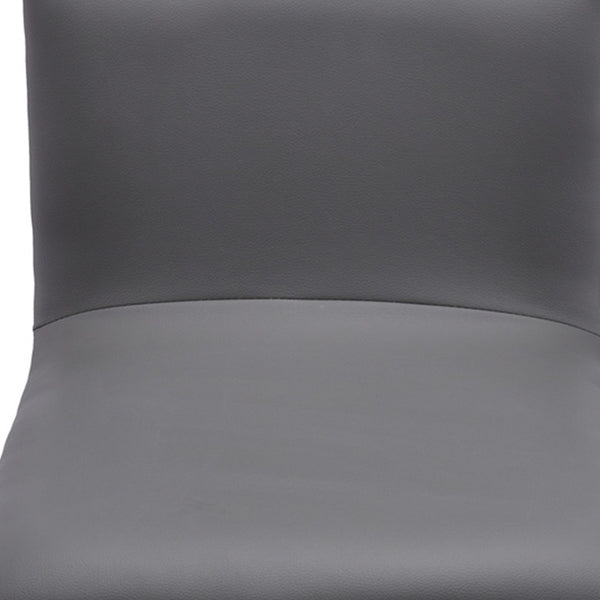 Homeroots 21" Gray And Silver Iron Swivel Backless Adjustable Height Bar Chair   477224