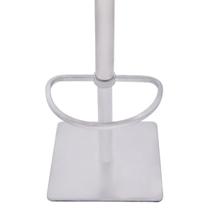 Homeroots 21" Gray And Silver Iron Swivel Backless Adjustable Height Bar Chair   477224