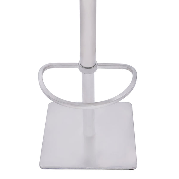 Homeroots 21" Gray And Silver Iron Swivel Backless Adjustable Height Bar Chair   477224