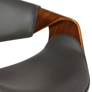 Homeroots 24" Gray And Silver Solid Wood Swivel Low Back Adjustable Height Bar Chair   477225