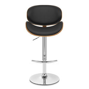 HomeRoots 25" Stylish Black & Silver Faux Leather Swivel Bar Chair with Adjustable Height & Ergonomic Comfort 477227