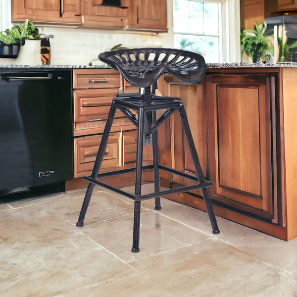 Homeroots 26" Copper Iron Backless Counter Height Bar Chair   477230