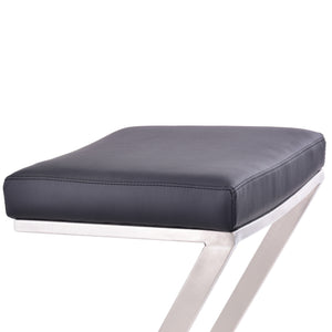 Homeroots 26" Gray And Silver Iron Backless Counter Height Bar Chair   477238