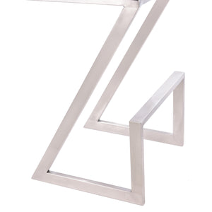 Homeroots 26" Gray And Silver Iron Backless Counter Height Bar Chair   477238