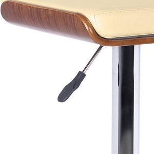 Homeroots 24" Cream And Silver Iron Backless Adjustable Height Bar Chair   477243