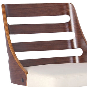 Homeroots 24" Cream And Silver Faux Leather And Iron Low Back Adjustable Height Bar Chair   477246