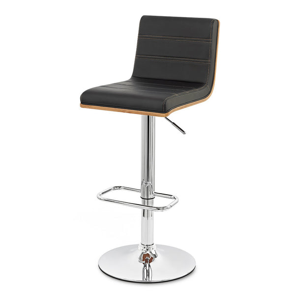 Homeroots 23" Black And Silver Iron Swivel Low Back Adjustable Height Bar Chair   477249