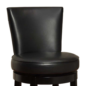 Homeroots 26" Black And Burnt Umber Solid Wood Swivel Counter Height Bar Chair   477257