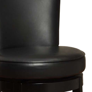 Homeroots 30" Black Solid Wood Swivel Bar Height Bar Chair   477258