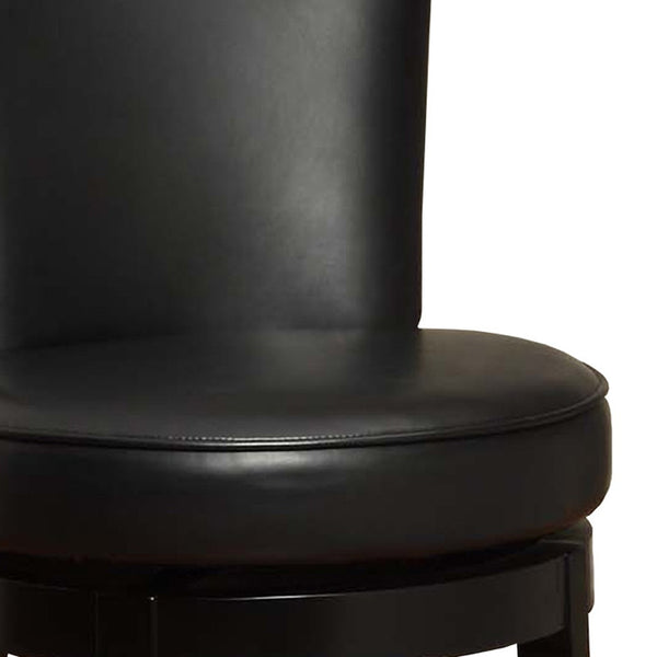 Homeroots 30" Black Solid Wood Swivel Bar Height Bar Chair   477258