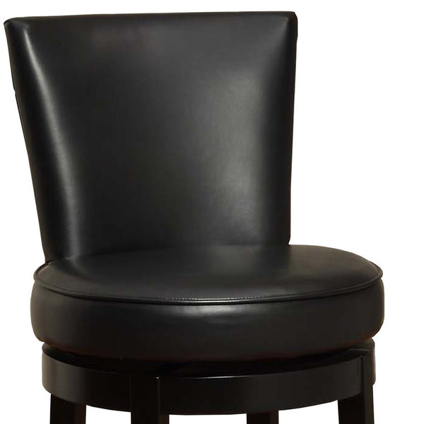 Homeroots 30" Black Solid Wood Swivel Bar Height Bar Chair   477258