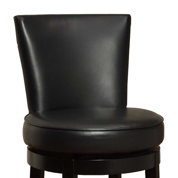 Homeroots 30" Black Solid Wood Swivel Bar Height Bar Chair   477258