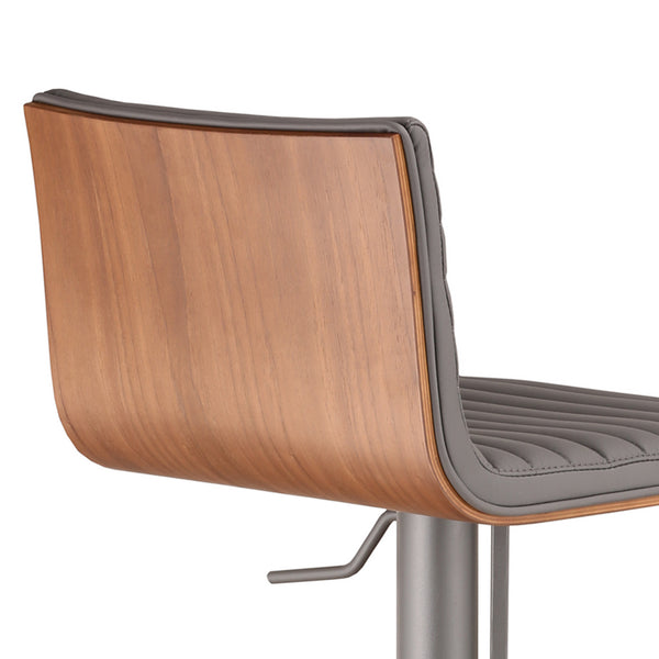 Homeroots 22" Gray Iron Swivel Low Back Adjustable Height Bar Chair   477265