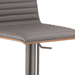 Homeroots 22" Gray Iron Swivel Low Back Adjustable Height Bar Chair   477265