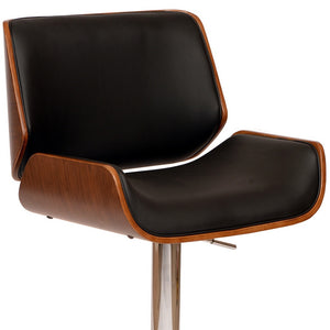 Homeroots 24" Black And Silver Iron Swivel Low Back Adjustable Height Bar Chair   477270