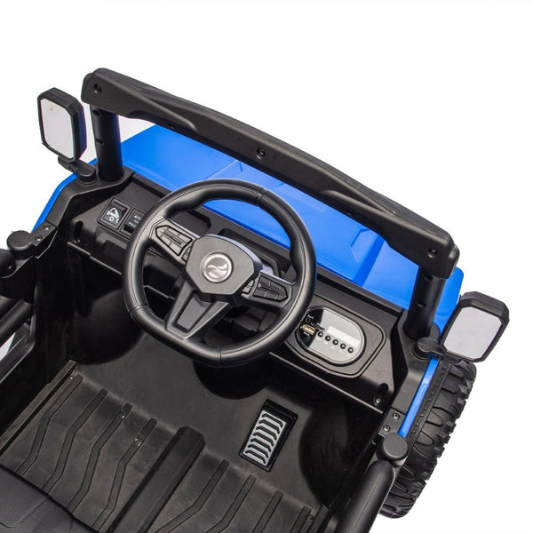 English Elm 24v 400w Six Wheel Kids Electric Dump Truck 4wd Remote Control Ride on Toy Blue W1578P353179