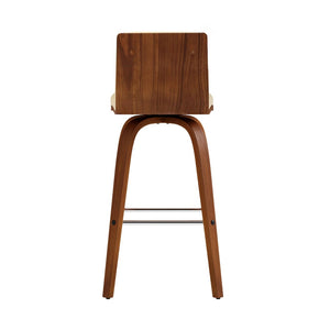 HomeRoots 26" Cream and Brown Swivel Bar Chair - Modern Comfort with 360° Mobility for Kitchen or Home Bar 477278