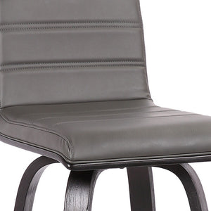 Homeroots 26" Gray And Black Fabric And Iron Low Back Counter Height Swivel Bar Chair   477280