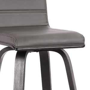 Homeroots 30" Gray And Black Iron Swivel Low Back Bar Height Bar Chair   477281