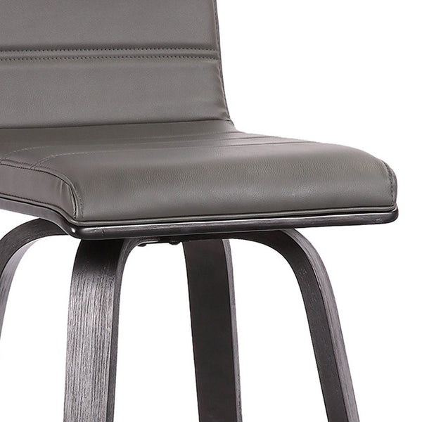 Homeroots 30" Gray And Black Iron Swivel Low Back Bar Height Bar Chair   477281