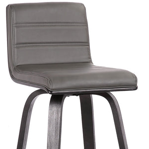 Homeroots 30" Gray And Black Iron Swivel Low Back Bar Height Bar Chair   477281