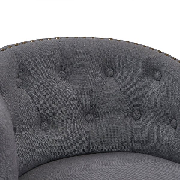 Homeroots 26" Gray And Espresso Solid Wood Swivel Low Back Counter Height Bar Chair   477291