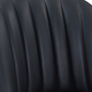 Homeroots 27" Black Solid Wood Counter Height Swivel Bar Chair   477297