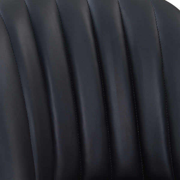 Homeroots 27" Black Solid Wood Counter Height Swivel Bar Chair   477297