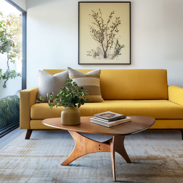 JLA Home INK+IVY - Organic Blaze Wood Coffee Table — Sculptural Triangular Top, Asymmetrical Birch Veneer Base, Space-Smart Design IIF17-0010