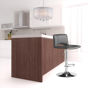 Homeroots 24" Gray And Silver Faux Leather Swivel Low Back Adjustable Height Bar Chair   477305