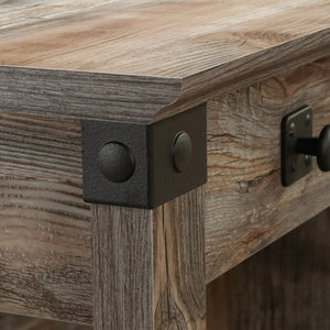 English Elm Desk, Stylish Brown Finish With Ample Storage And Spacious Surface For Home Office Or Study Use B356P402619