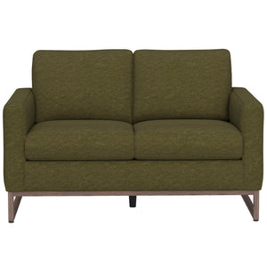 English Elm Green Olive Upholstered Loveseat with Black Metal Frame for Modern Living Rooms B361P486925