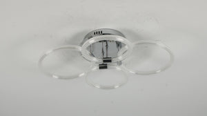 English Elm Modern Acrylic Ring Flush Mount Led Fixture Dimmable Remote Six Rings Four Heads T3177P283987