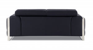 HomeRoots 69" Faux Leather Love Seat - Contemporary Comfort with Pillow-Top Arms for Modern Living Spaces BLACK 477560