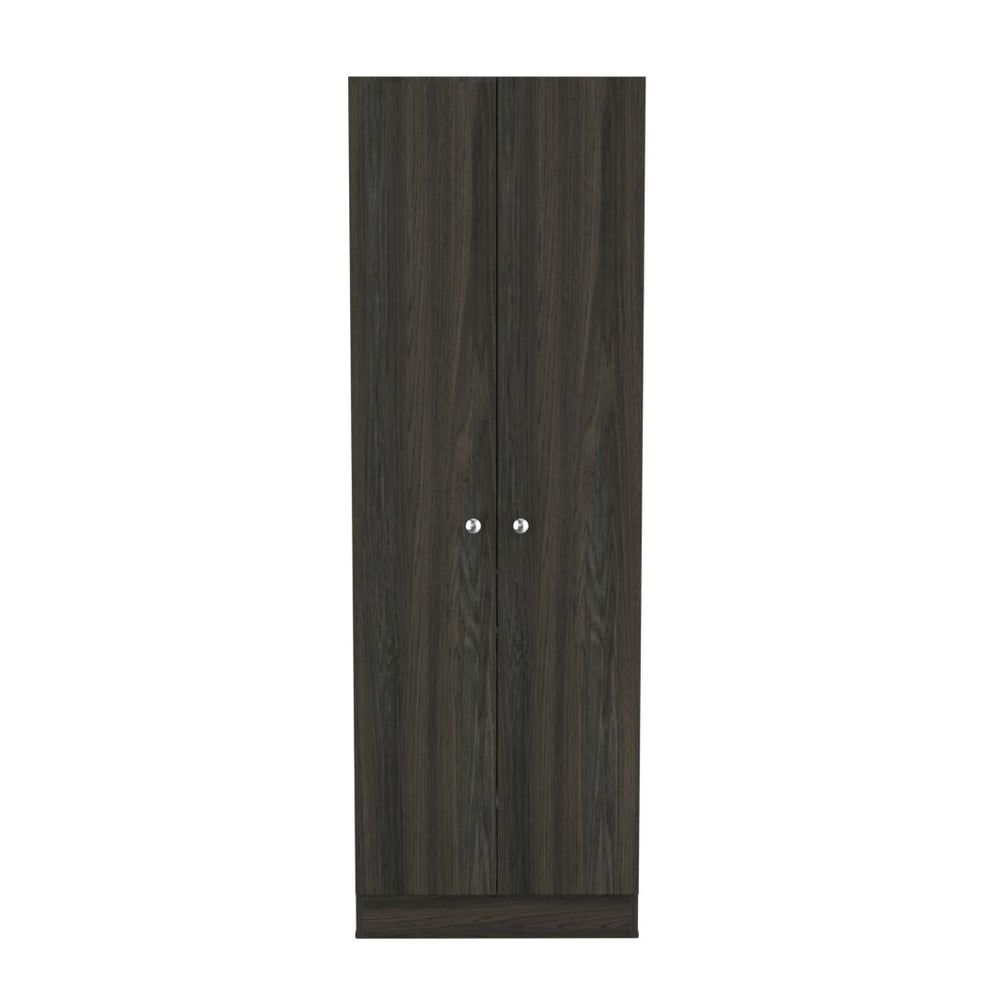 HomeRoots 71" Tall Dark Brown Wood Storage Cabinet - Modern Pantry Organizer for Kitchen, Laundry, or Office 477592