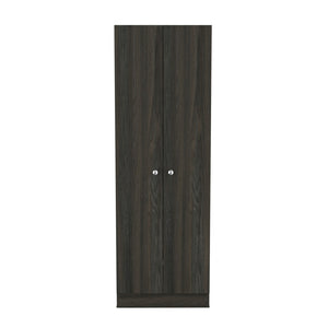 HomeRoots 71" Tall Dark Brown Wood Storage Cabinet - Modern Pantry Organizer for Kitchen, Laundry, or Office 477592