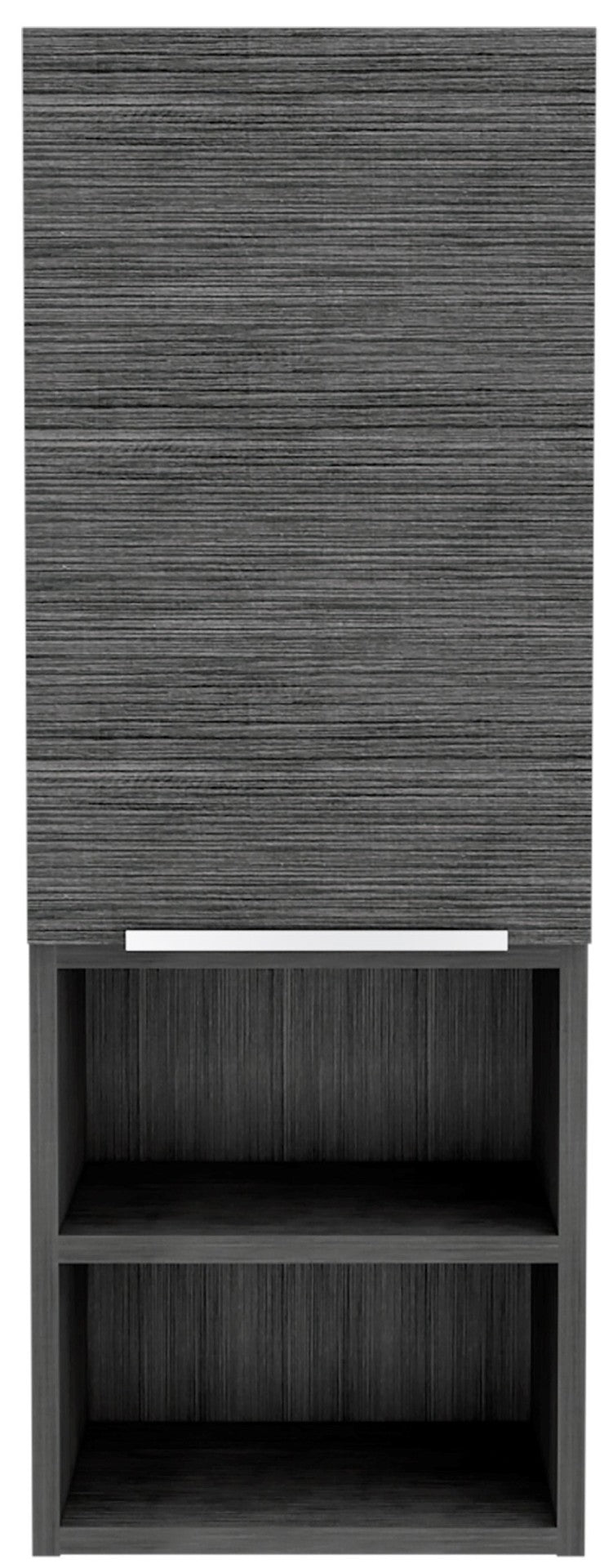 HomeRoots 32" Smoky Gray Oak Accent Cabinet – Stylish Storage Solution with Three Shelves for Modern Spaces 477594