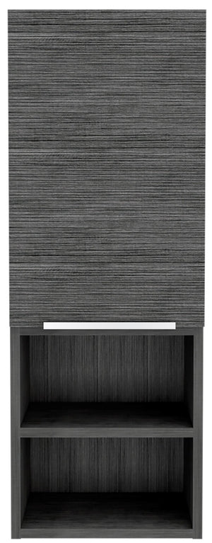 HomeRoots 32" Smoky Gray Oak Accent Cabinet – Stylish Storage Solution with Three Shelves for Modern Spaces 477594