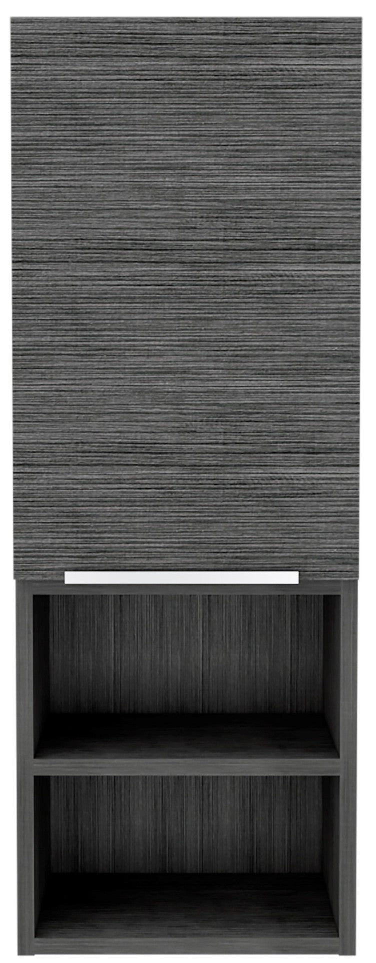 HomeRoots 32" Smoky Gray Oak Accent Cabinet – Stylish Storage Solution with Three Shelves for Modern Spaces 477594