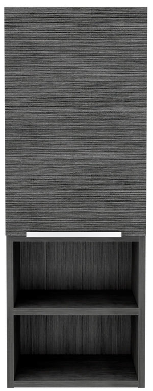 HomeRoots 32" Smoky Gray Oak Accent Cabinet – Stylish Storage Solution with Three Shelves for Modern Spaces 477594