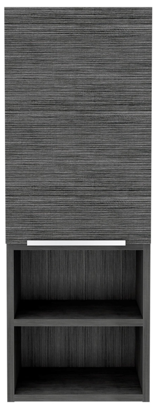 HomeRoots 32" Smoky Gray Oak Accent Cabinet – Stylish Storage Solution with Three Shelves for Modern Spaces 477594