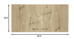 Homeroots 39" White And Light Oak Standard Accent Cabinet With One Shelf  Particle Board 477597