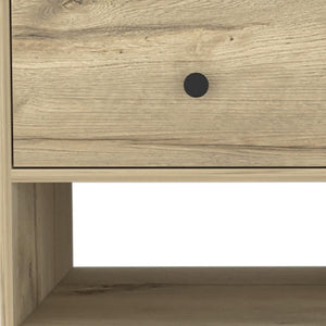 36 Inch Natural Oak Entryway Bench with Shoe Shelves Drawers and Organized Storage