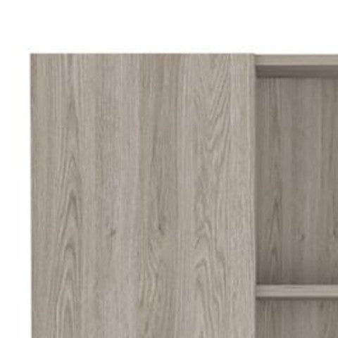 Homeroots 62" Light Gray Wood Pantry Cabinet - Modern Storage Solution For Kitchen, Living Room, Or Bedroom  Particle Board 477609