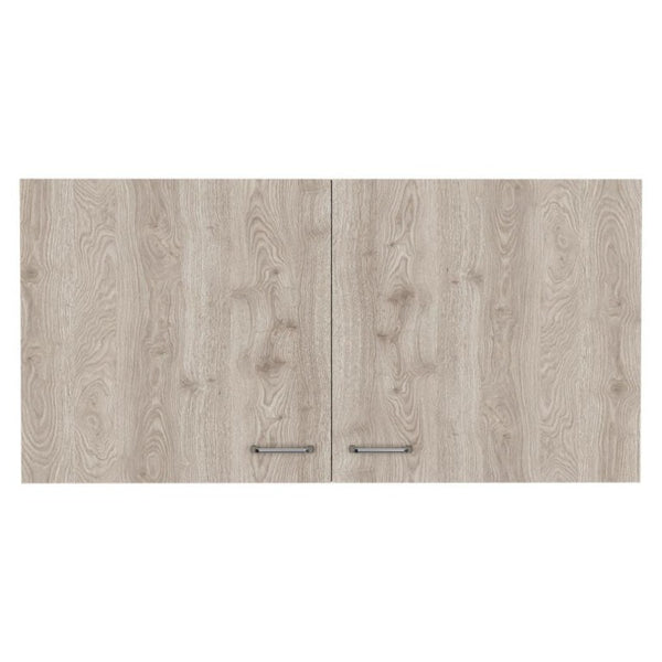 39 Inch Oak Wood Wall Mounted Storage Cabinet Dual Door Living Room Organizer