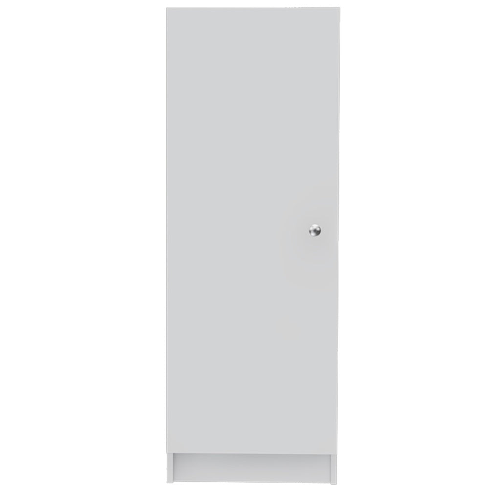 HomeRoots 47" White Storage Pantry Cabinet - Sleek, Space-Saving Design for Kitchen or Bathroom Organization 477655
