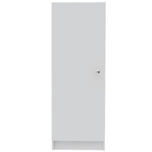 HomeRoots 47" White Storage Pantry Cabinet - Sleek, Space-Saving Design for Kitchen or Bathroom Organization 477655
