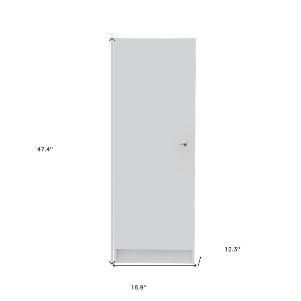 Homeroots 47" White Wood Pantry Cabinet - Modern Storage Solution For Elegant Home Organization & Style  Particle Board 477655