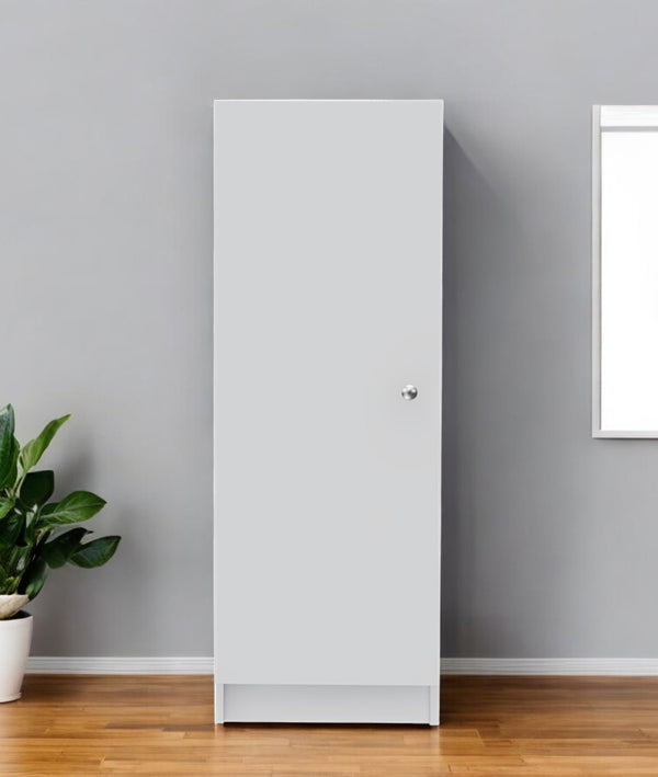 Homeroots 47" White Wood Pantry Cabinet - Modern Storage Solution For Elegant Home Organization & Style  Particle Board 477655