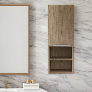 Homeroots 12" Wood Brown Standard Accent Cabinet With Four Shelves  Particle Board 477667